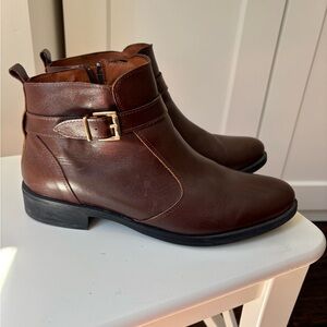 Brown Leather Chelsea Ankle Boots